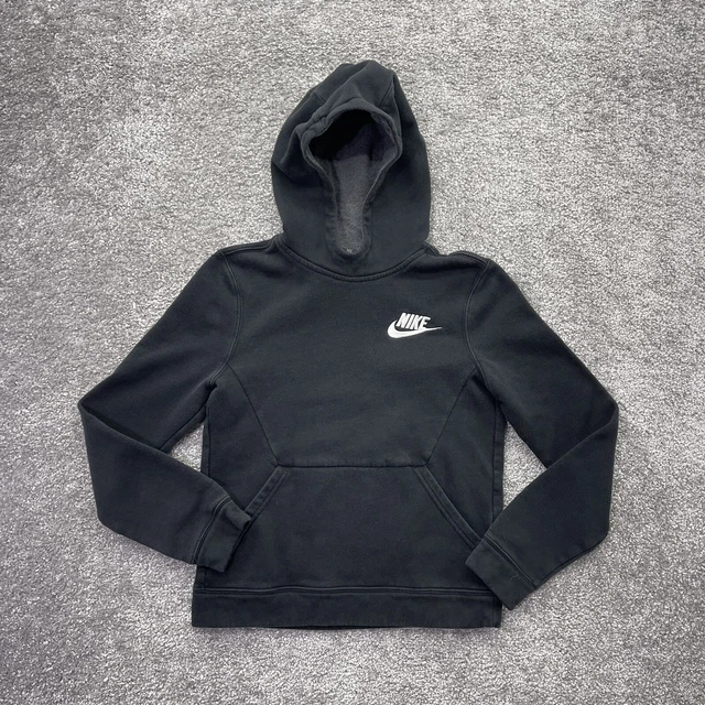 Nike Hoodie Youth Medium Black NSW Sportswear Pullover Fleece Logo Boys CD7402