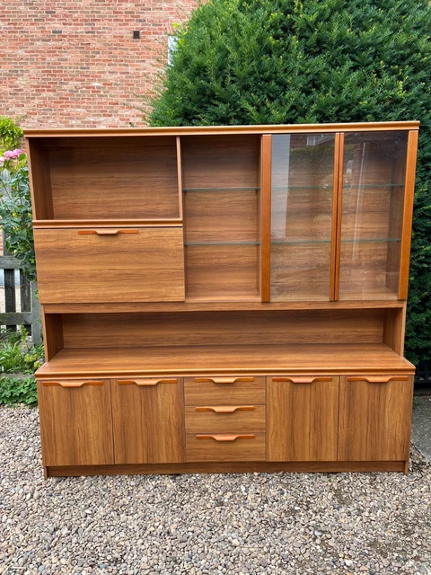 RETRO 1970/80S LARGE Teak Wall Unit/Room Divider with Glazed Doors ...