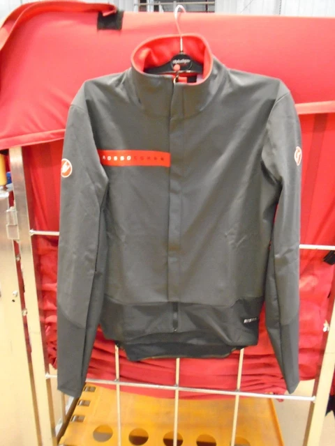 Castelli Beta ROS Jacket Size EXTRA LARGE SILVER GREY/DARK GREY-RED ~