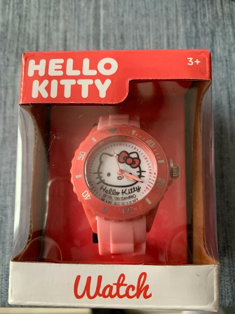 Montre Hello Kitty Neuve, Argentée, à Quartz, éclairage - Bracelet Plastique, Affichage Aiguilles