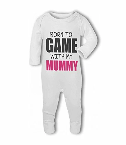 Born to Game with my Mummy - Baby Romper Suit by BWW Print Ltd