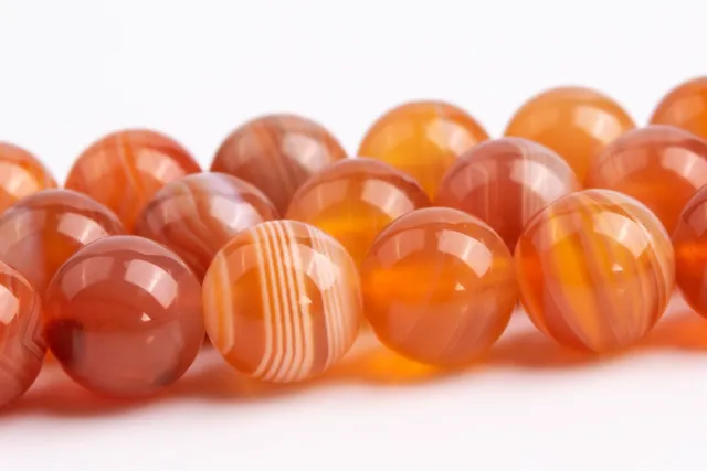 Natural Orange Red Botswana Agate Beads Grade AAA Round Loose Beads 6-7/8/10MM