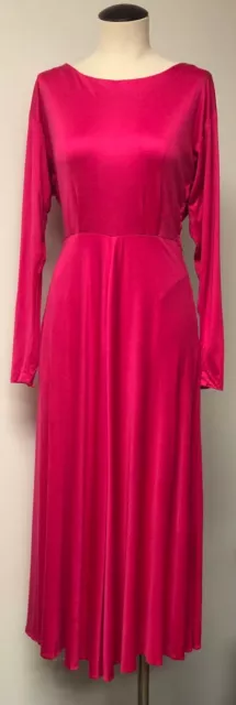 Ralph Lauren Purple Label Collection Bold Pink Vintage Long Maxi Gown Dress Us 8