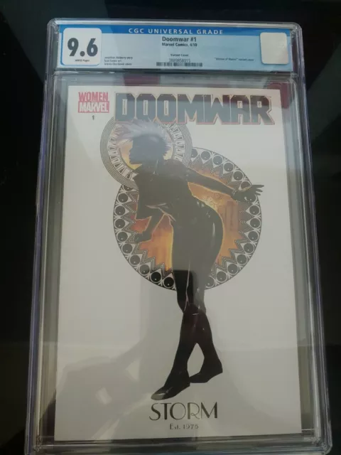 Doomwar 1 Storm Women of Marvel Variant.  CGC 9.6 WHITE PAGES