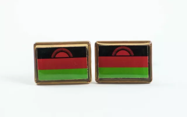 Malawi Flag Cufflinks--Malawian South African Africa British East