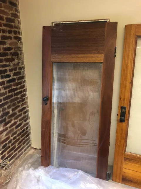4x Beautiful Antique Office Doors with Glass Panel
