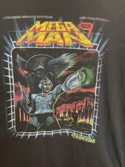 Mega Man 9 Capcom Video Game Retro Graphic T Shirt Adult Medium Black