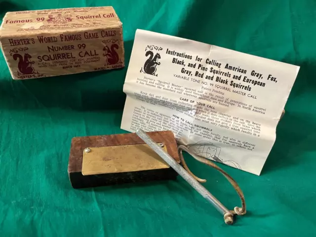 HERTER'S No. 99 Squirrel Call complete w/ striker in the box w/ Instructions HERTER'S No. 99 Squirrel Call complete w/ striker in the box w/ Instructions