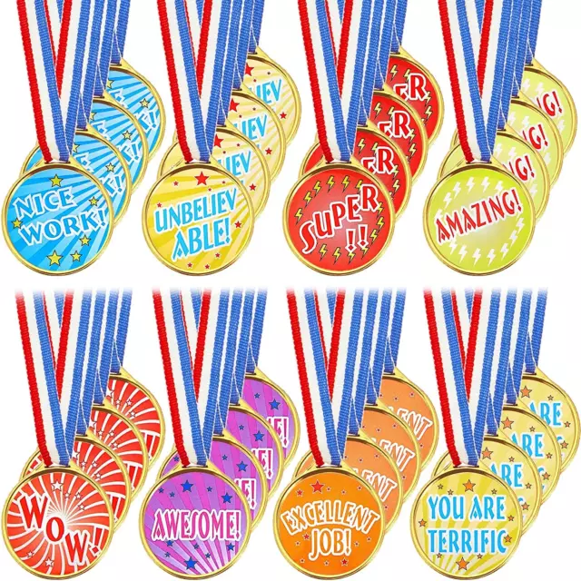 Award Medals Assortment Gold Kids Plastic Award Medals Winners Sports Reward Mot