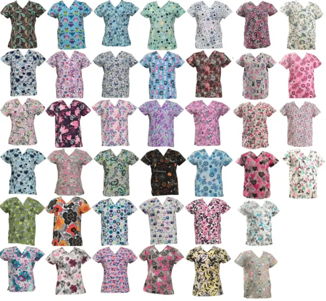 Women's Fashion Medical Nursing Scrub Tops Part3