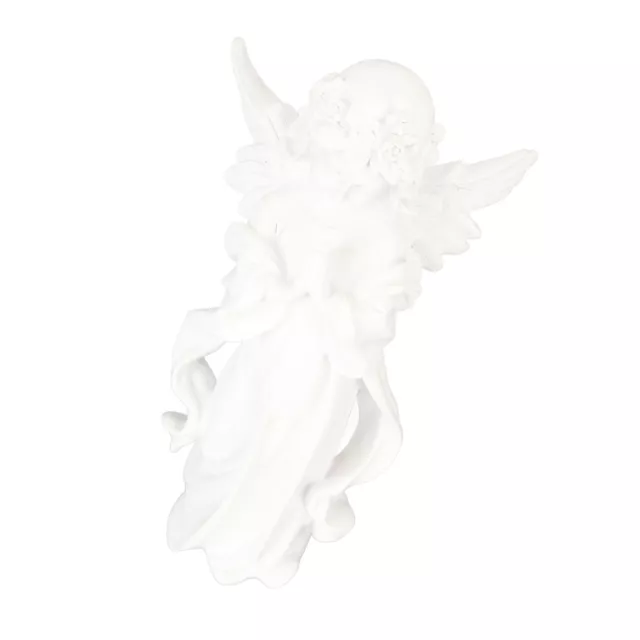 Baby Angel Statue 10.8in High Hand Carved Resin Cherub Figurine For Garden