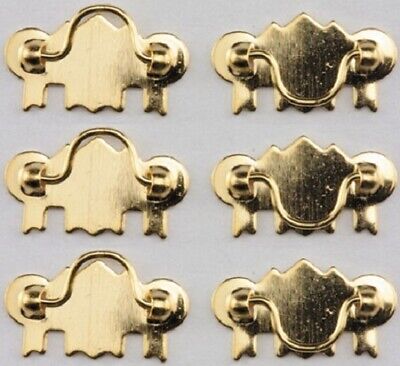Dollhouse Miniature Drawer Pulls - Brass Finish (6 pack) #05701 -- 1:12 Scale