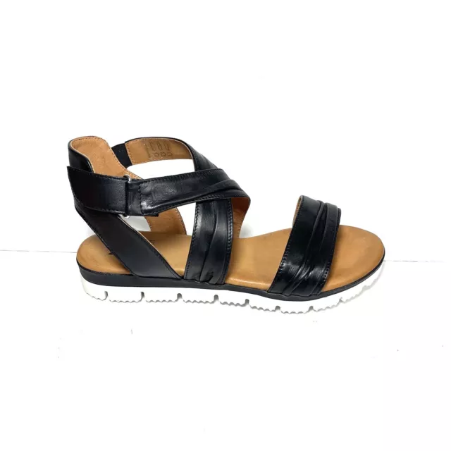 Miz Mooz Womens Sandals Cros-Strap Sara Black Leather Size 40 US 9.5 NIB 3