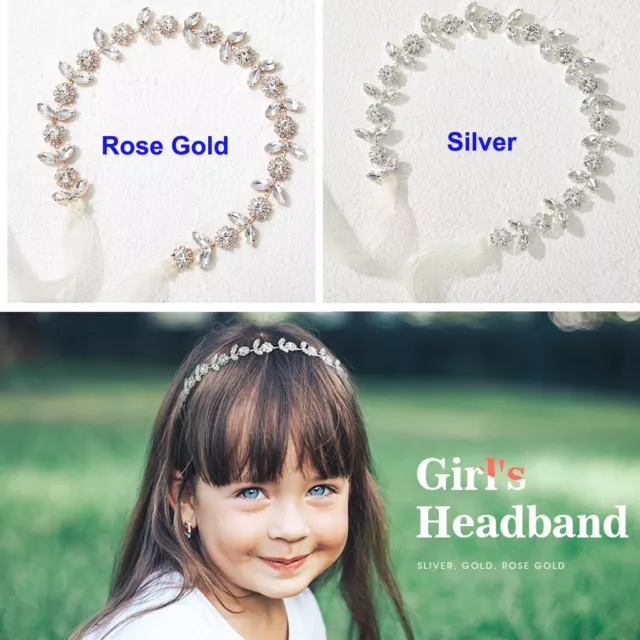 Crystal Girls Hair Garland First Communion Hair Accessories Kids Flower Headband