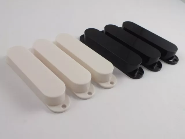 3 Closed Single Coil Pickup Covers Gloss Black or White for Stratocaster guitar