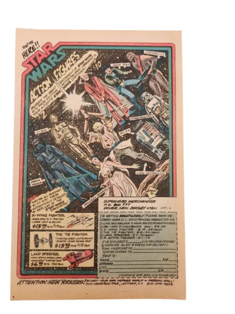 PRINT AD 1977 STAR WARS Toy Line  Promo Comic Book Size Original & Authentic