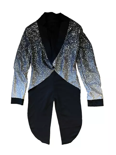 Weissman Sq11353 Sequin Black Ombre Tuxedo Dance Tailcoat Women Medium Adult Ma