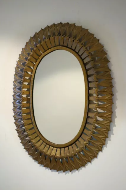 Espejo vintage sol metal 1960s sunburst mirror metal antique sun