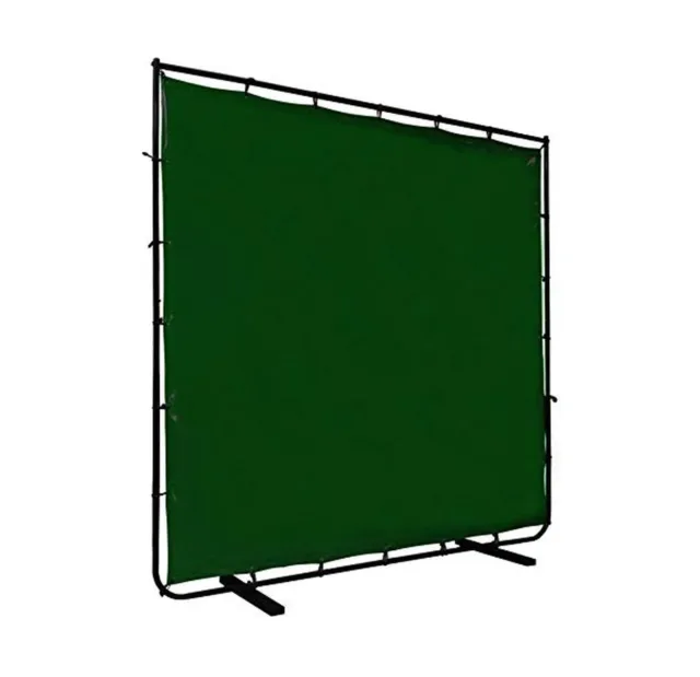 VIZ-PRO Green Vinyl Welding Curtain/Welding Screen With Frame, 8' x 6'