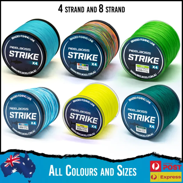 BRAID FISHING LINE 8 10 12 15 20lb 30lb 40lb 50lb 65 80lb 100lb 300m 500m  1000m $10.95 - PicClick AU