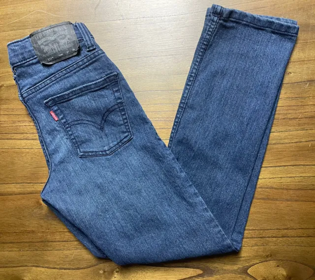 Levi's 511 Slim Denim Blue Jeans Size 14 Regular 27X29, Dark Wash Mid Rise