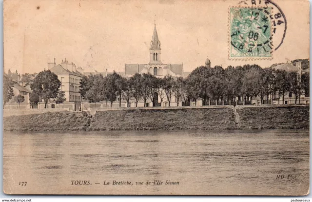 37 TOURS - La Breteche, vue de l'ile Simon PAST/1956