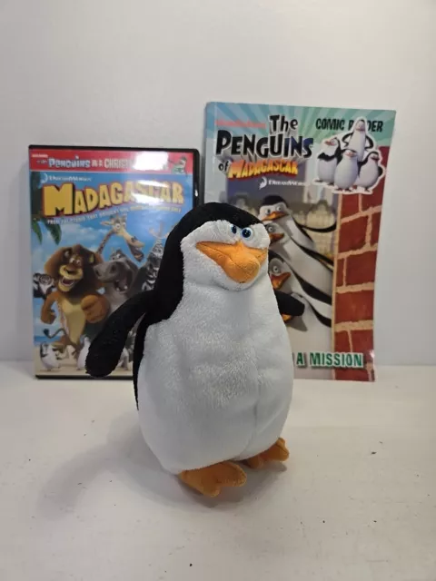 Ty Beanie Baby Madagascar Skipper the Penguin + Penguins On A Mission Book DVD