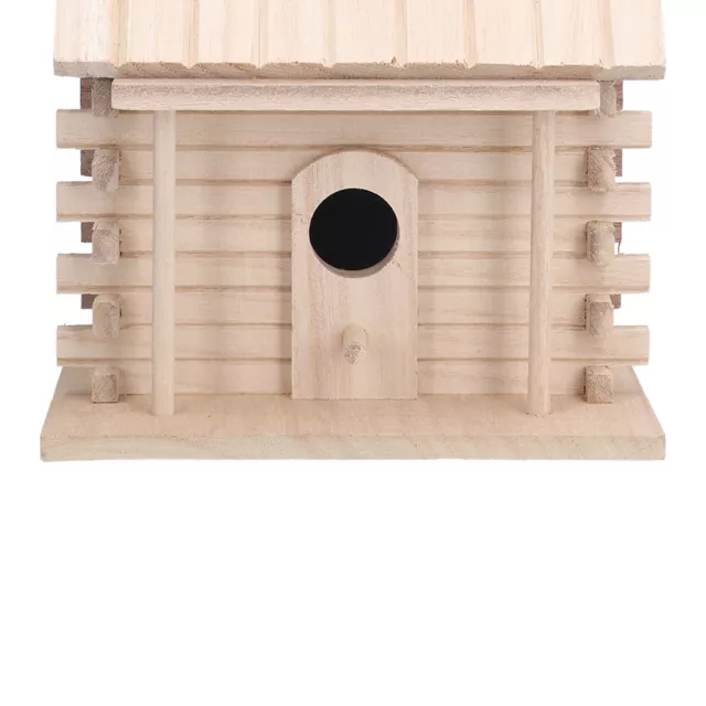 Wood Bird House Hanging Log Cabin Birdhouse For Bird Outdoor Decor And Inter Cus