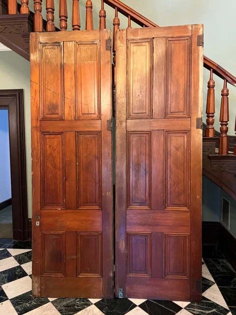 Antique Very Large ~108 x 34" Mansion Doors French Chateau Architectural Salvage