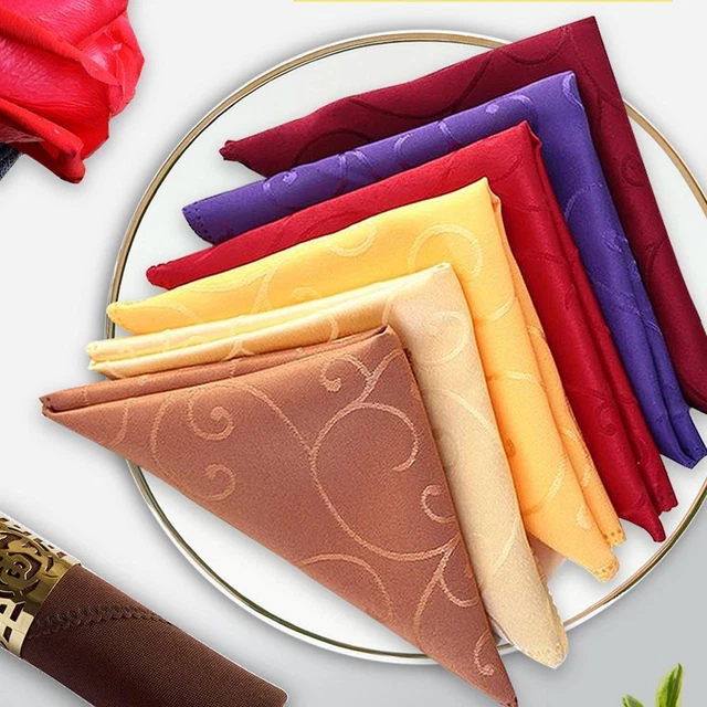 DECORATION TABLE NAPKINS Cloth Square Napkin Pocket Handkerchief Satin