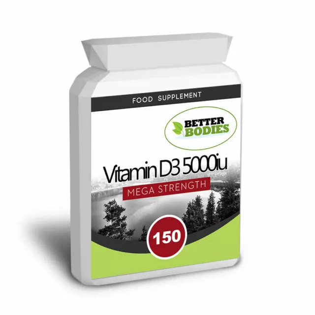 Better Bodies Vitamin D3 5000iu 150 Softgels bone Health Immune Support