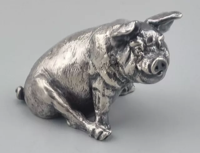 Lustige Schweine Skulptur 925 Silber Schwein Sau Briefbeschwerer Ferkel (ABP)