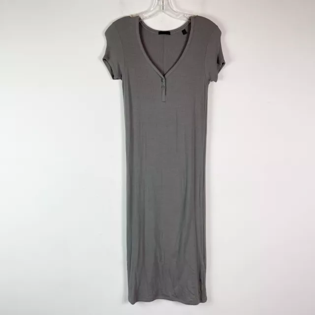 ATM Anthony Thomas Melillo NWOT Stretch Modal Ribbed Midi Dress Gray Size XS