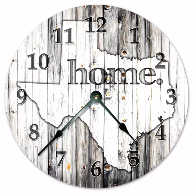 TEXAS RUSTIC HOME STATE CLOCK - Large 10.5" Wall Clock - 2253