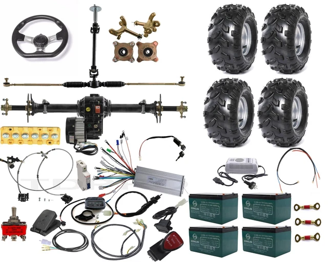 Essieu Arrière 760mm Moteur Différentiel 48V 1000W Pour Karting Quad Tricycle Électrique
