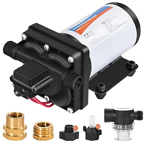 RV Fresh Water Pressure Pump 12V 5.5GPM 70PSI on Demand Self Priming Water Pu...