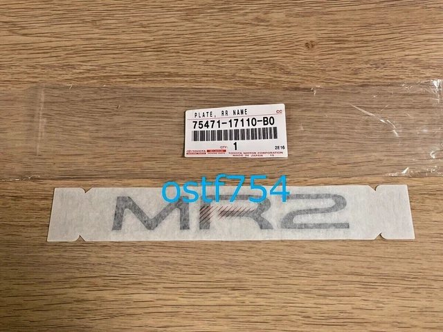 Toyota Genuine MR2 SW20 SW21 90-99 Rear Name Emblem Badge 75471-17110-B0 OEM JDM