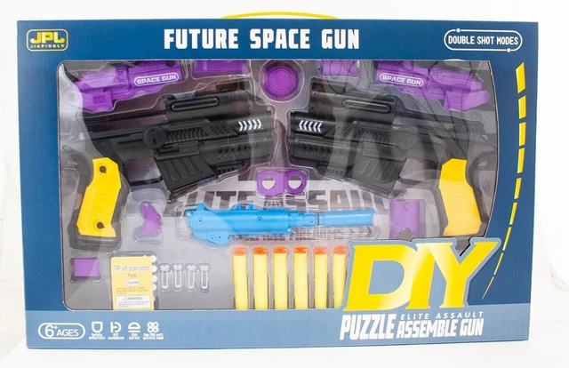 2 X SHOOTING Guns Toy Space Blaster With Soft Foam Bullets Darts Kids ...