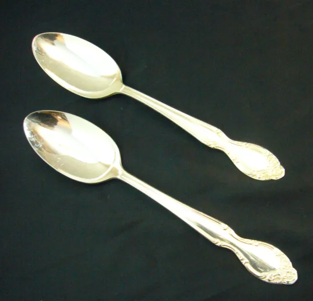Rogers & Bro Silvery Mist 8 1/2" Silverplate Spoons x 2