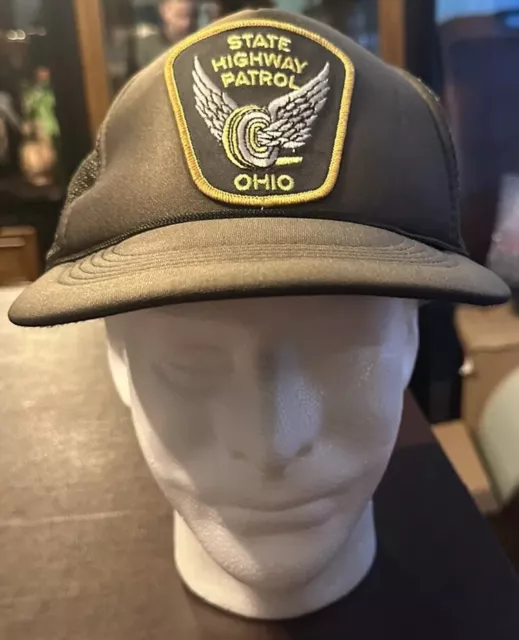 Ohio State Highway Patrol Mesh Trucker Snapback Hat Police Vintage Made In USA