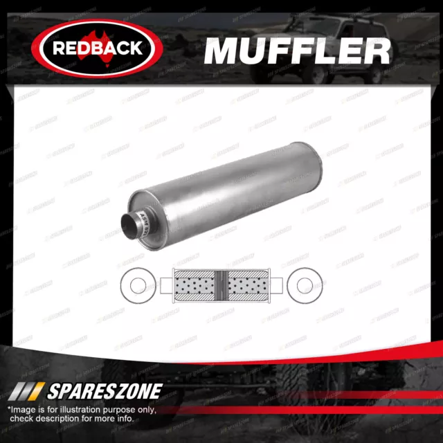 Redback Universal Truck Muffler - 6" Round 24" Long ID 3" C/C O/Cham/Baff