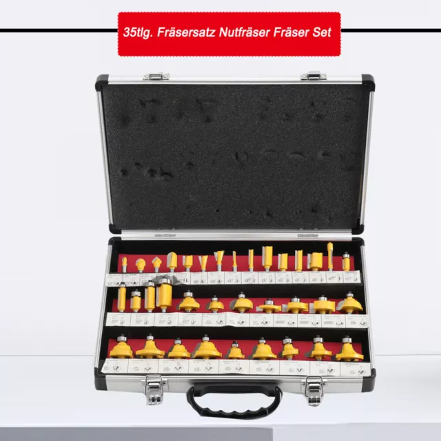 35tlg. Fräsersatz Nutfräser Fräser Set Oberfräser Nutfräser 1/4 " Schaft