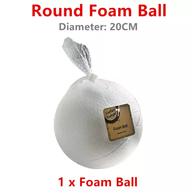 Large 20CM Polystyrene Foam Ball Styrofoam Art Decoration Millinery Craft DIY