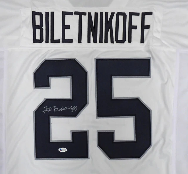 Oakland Raiders Fred Biletnikoff Autographed White Jersey Beckett Bas 185819 Oakland Raiders Fred Biletnikoff Autographed White Jersey Beckett Bas 185819