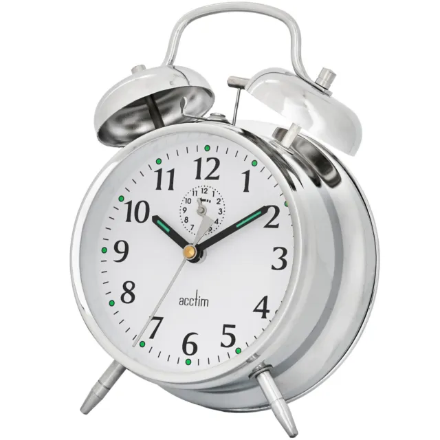 Acctim Saxon Analogue Alarm Clock  Mechanical Metal Bell Alarm Luminous 2