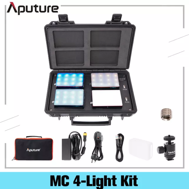 Aputure MC 4-Light Travel Kit Portable Bi-color RGBWW LED Fill Light 3200K-6500K