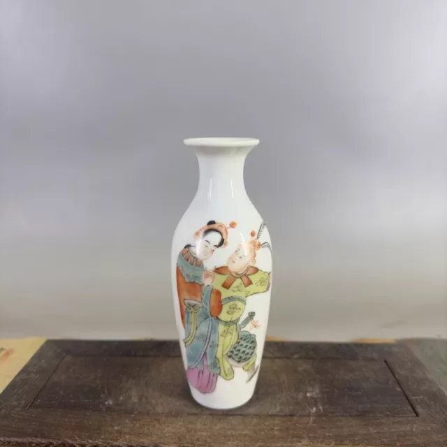 Chinese Porcelain The Republic of China Famille Rose Personage Vase 6.02 Inch