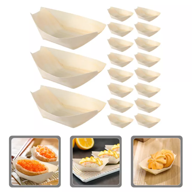 120 Pcs Plateau De Nourriture En Bois Mini Bols Apéritifs Sushis Type