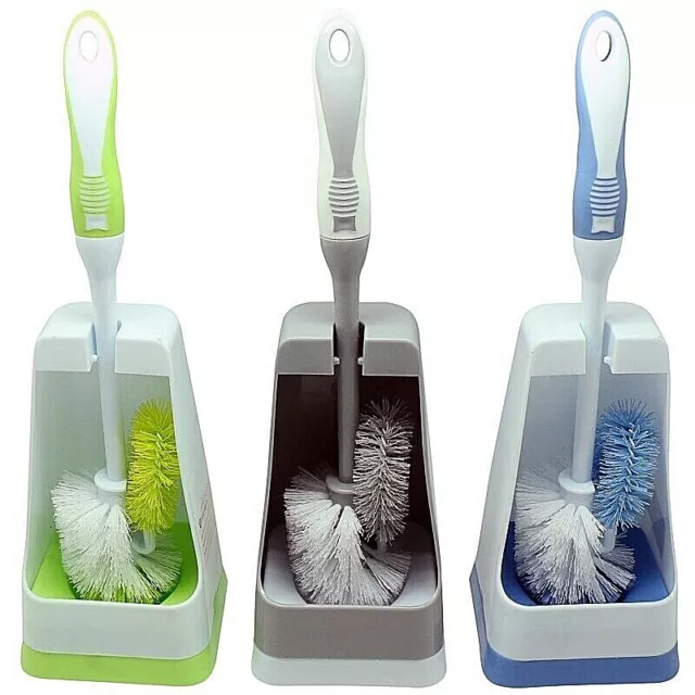 Bathroom Toilet Cleaning Brush With Rim Cleaner And Holder Set Free Standing 3 C