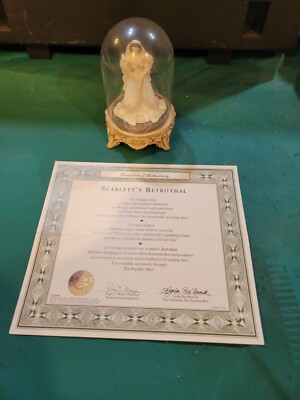 "Scarlett's Betrothal" Gone With The Wind Figurine w Glass Dome, 1993